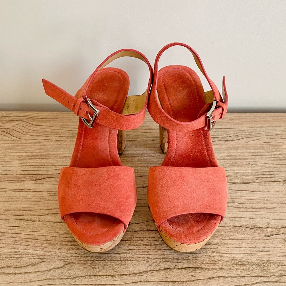 Michael Kors leather and cork heel sandals - Picture 4 of 5